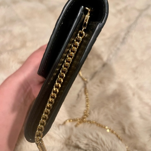 YSL Uptown Croc Embossed Leather Chain Wallet - Picture 4 of 8